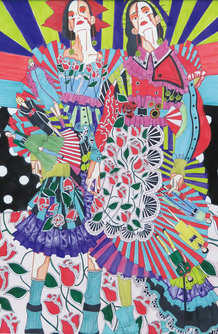 第33回 全国連鎖校協会ファッションデザイン画コンクール/間所 夕貴